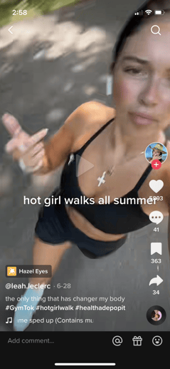 hot girl walk tiktok screenshot